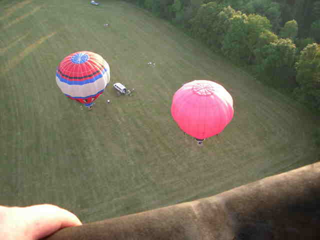 Balloons below us on lift off